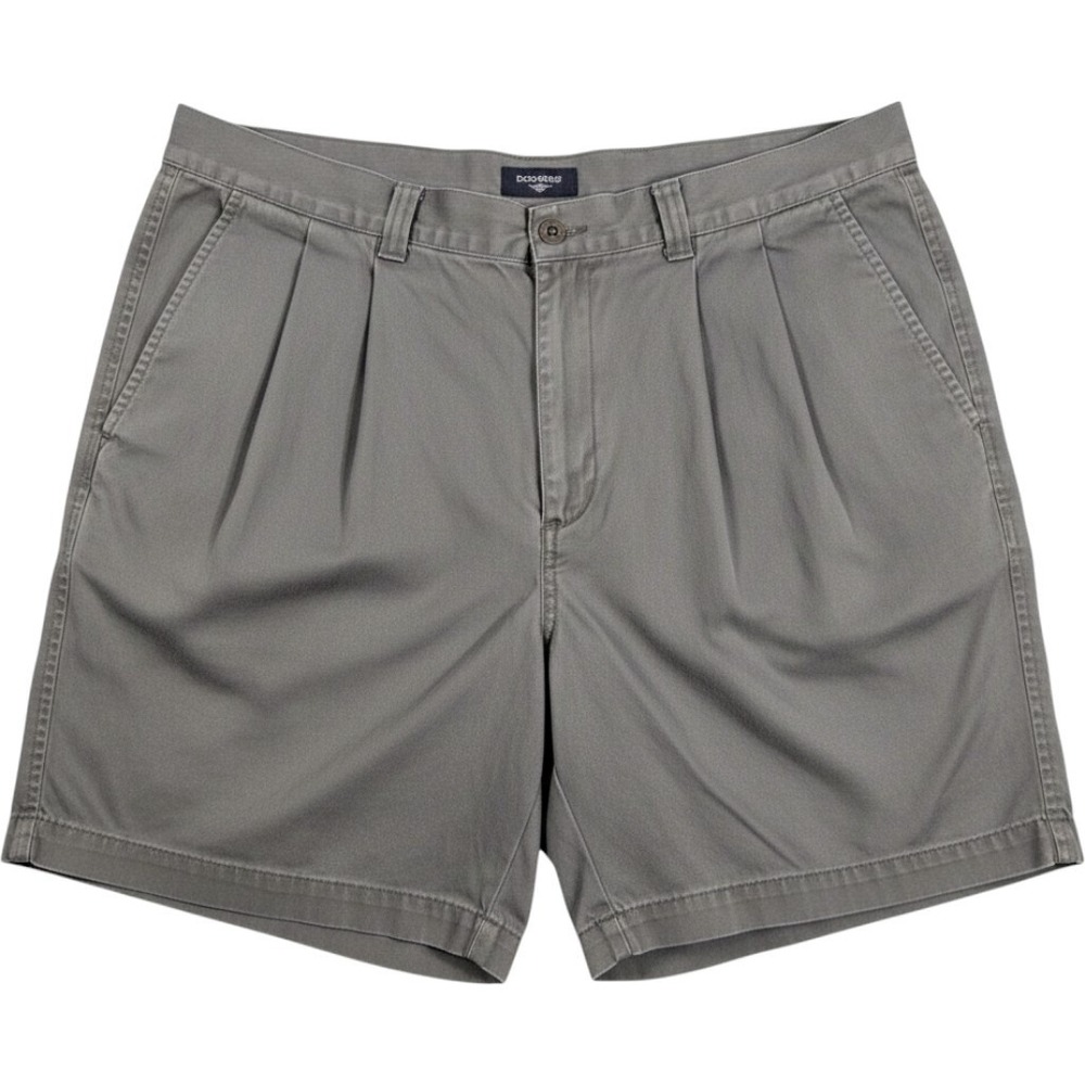 Dockers Mens Chino Shorts 38 Olive Green Pleated Classic Khaki 30565-6535